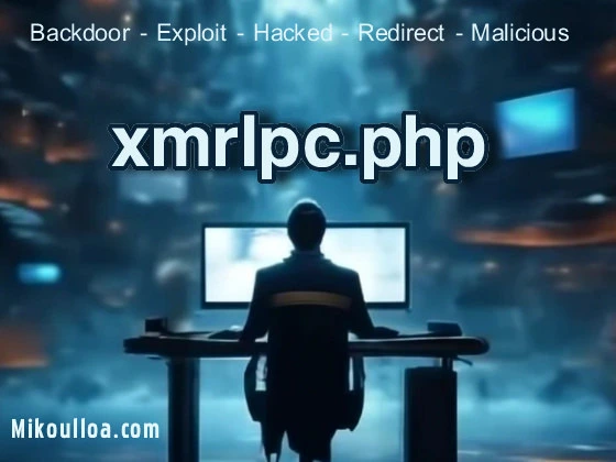 a man sitting on a chair viewing a computer screen with the word xmrlpc.php being display on the screen . 