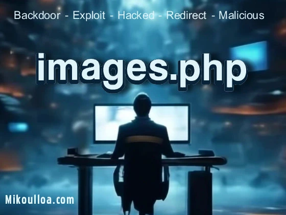 a man sitting in front of his computer with the word images.php showing on the screen . 