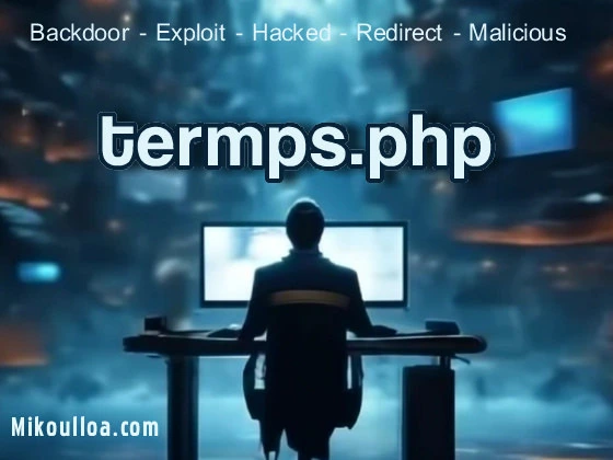 a young man sitting on a computer table staring at a screen with the word termps.php on the screen . 