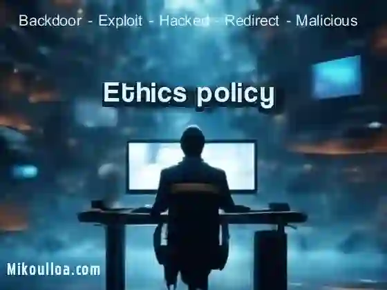 A man viewing the Ethics policy on a computer screen . 